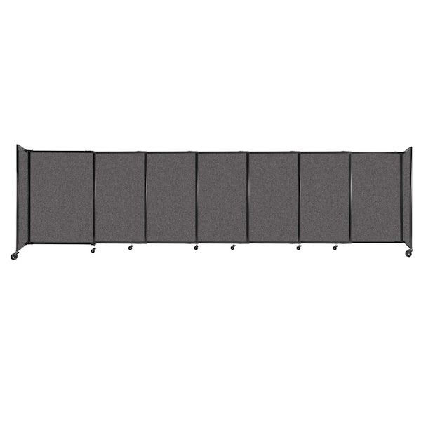 StraightWall Sliding Portable Partition 15'6" x 4' Charcoal Gray Fabric